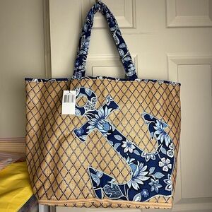 NWT Vera Bradley Tropics Tapestry Beach Bag Straw Tote Retired RARE!